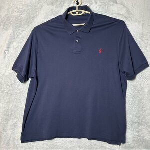 Polo Ralph Lauren Polo Mens Size 3XB Navy Blue Short Sleeves Preppy Work Office